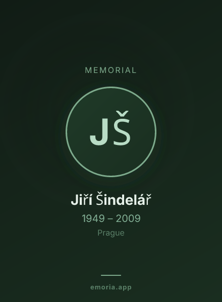 Memorial portrait of Jiří Šindelář