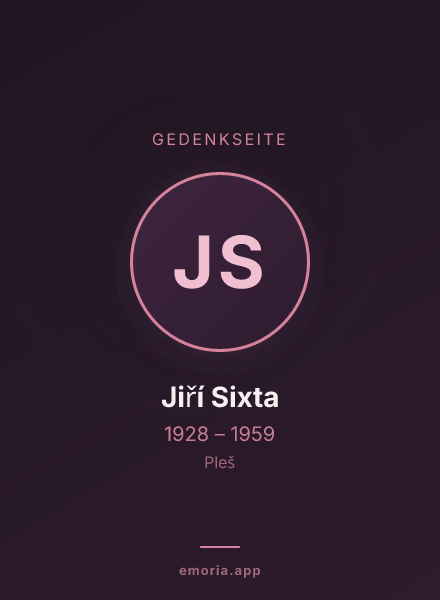 Gedenkportrait von Jiří Sixta