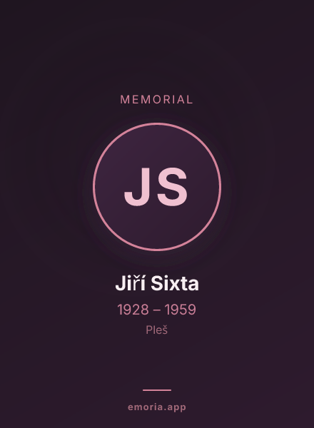 Memorial portrait of Jiří Sixta