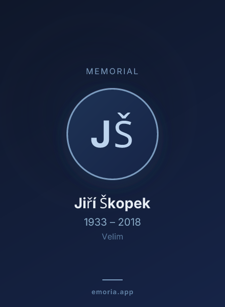Memorial portrait of Jiří Škopek