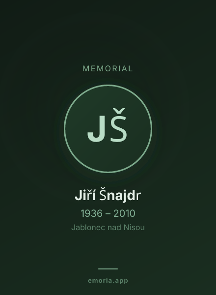 Memorial portrait of Jiří Šnajdr
