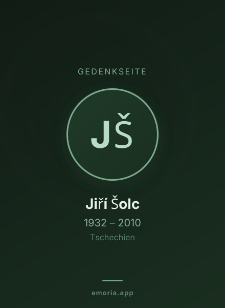 Gedenkportrait von Jiří Šolc