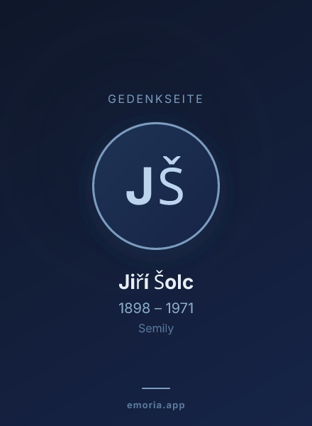 Gedenkportrait von Jiří Šolc