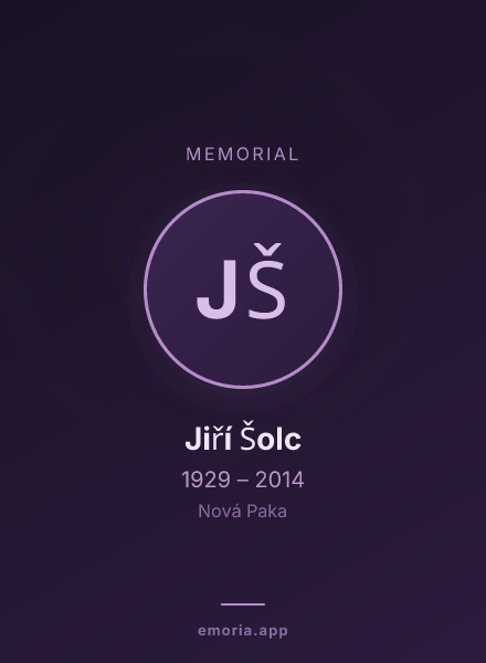 Memorial portrait of Jiří Šolc