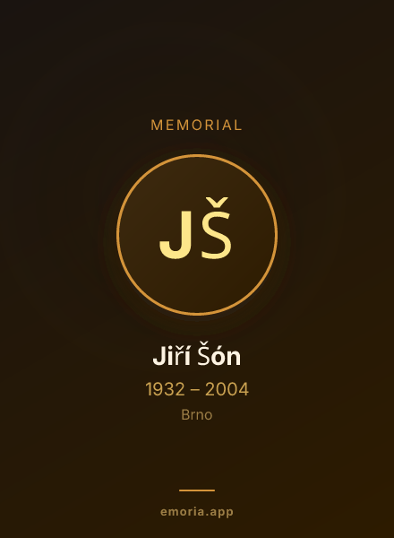 Memorial portrait of Jiří Šón