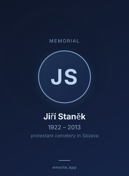 Memorial portrait of Jiří Staněk