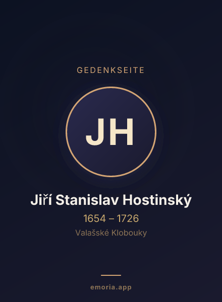Gedenkportrait von Jiří Stanislav Hostinský