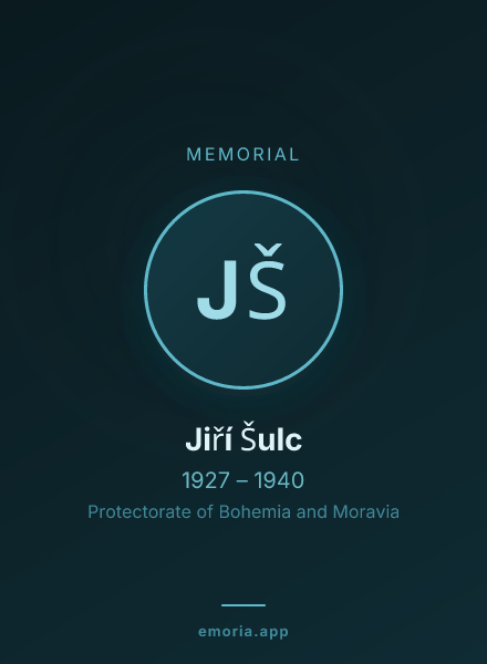 Memorial portrait of Jiří Šulc