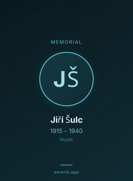 Memorial portrait of Jiří Šulc
