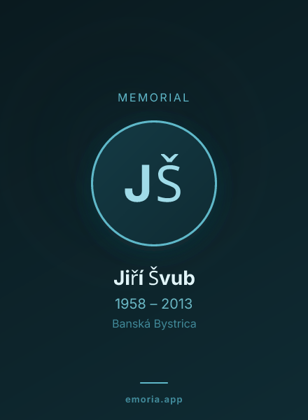 Memorial portrait of Jiří Švub
