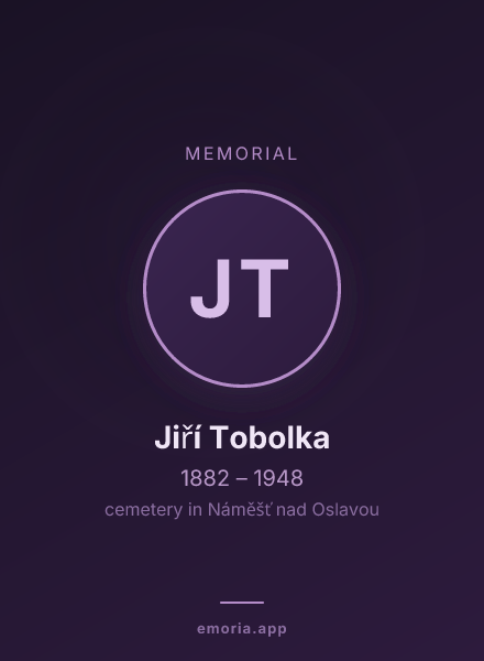 Memorial portrait of Jiří Tobolka