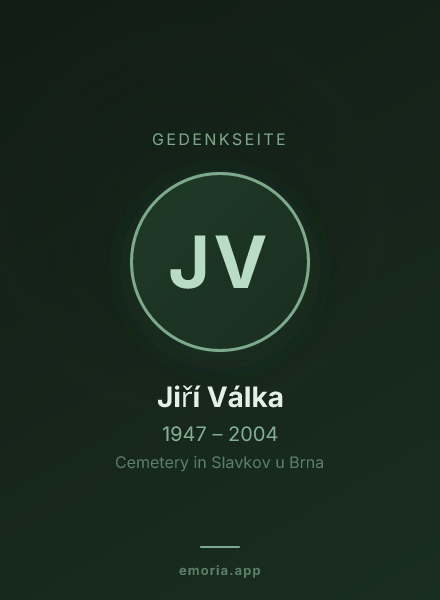 Gedenkportrait von Jiří Válka