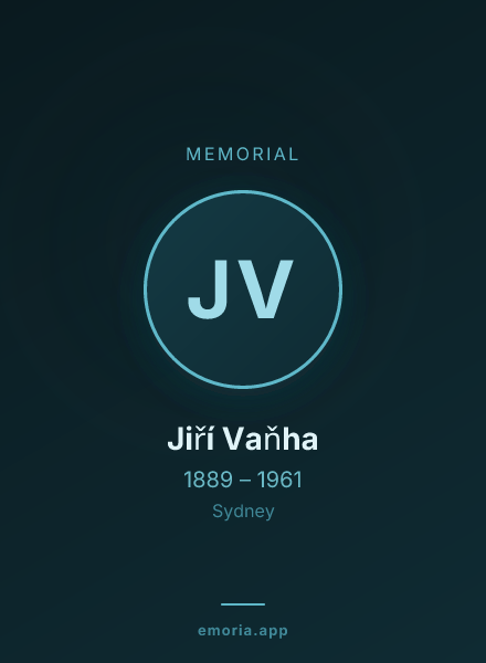Memorial portrait of Jiří Vaňha