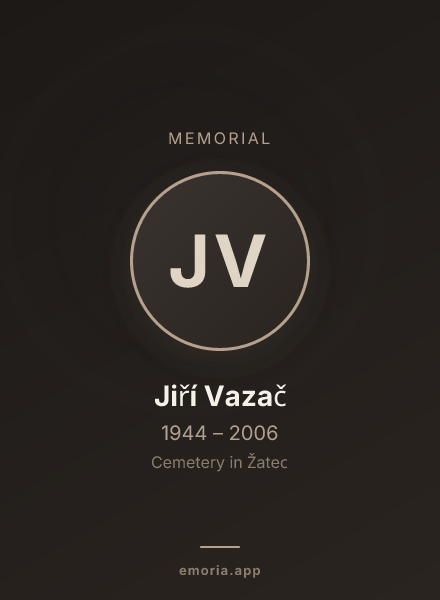 Memorial portrait of Jiří Vazač