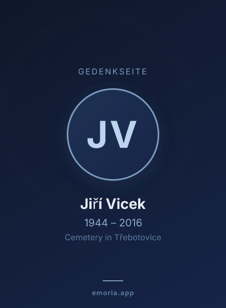 Gedenkportrait von Jiří Vicek