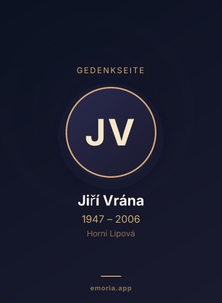 Gedenkportrait von Jiří Vrána