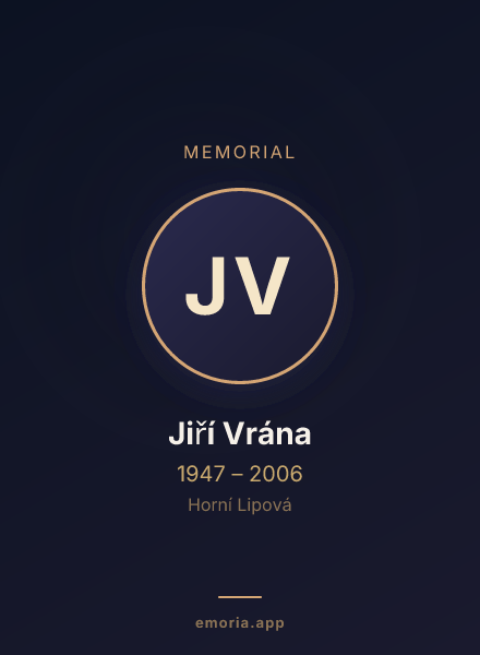 Memorial portrait of Jiří Vrána