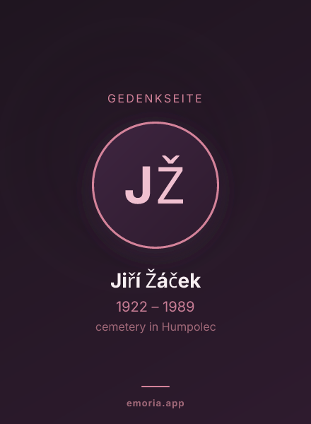 Gedenkportrait von Jiří Žáček