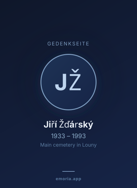 Gedenkportrait von Jiří Žďárský
