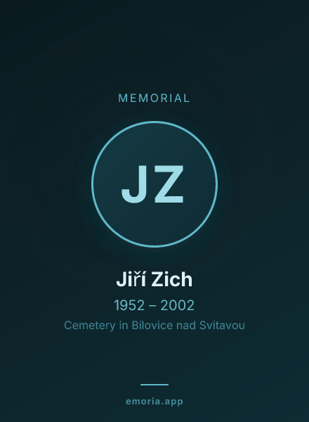 Memorial portrait of Jiří Zich