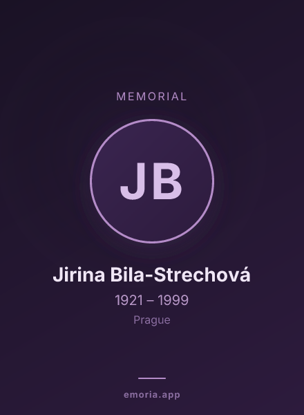 Memorial portrait of Jirina Bila-Strechová