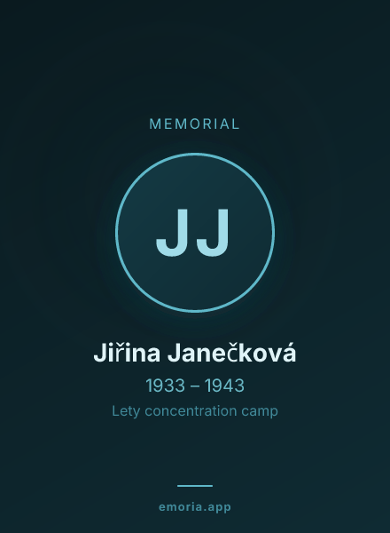 Memorial portrait of Jiřina Janečková