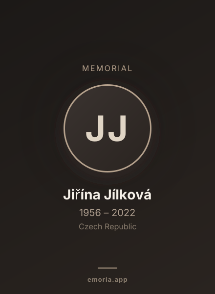Memorial portrait of Jiřína Jílková