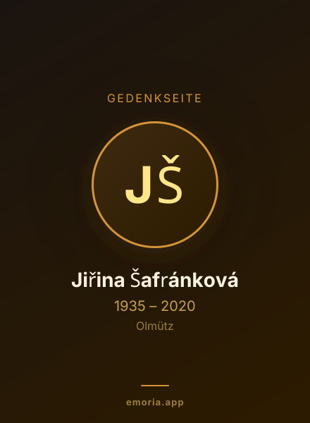 Gedenkportrait von Jiřina Šafránková