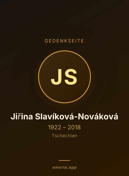 Gedenkportrait von Jiřina Slavíková-Nováková