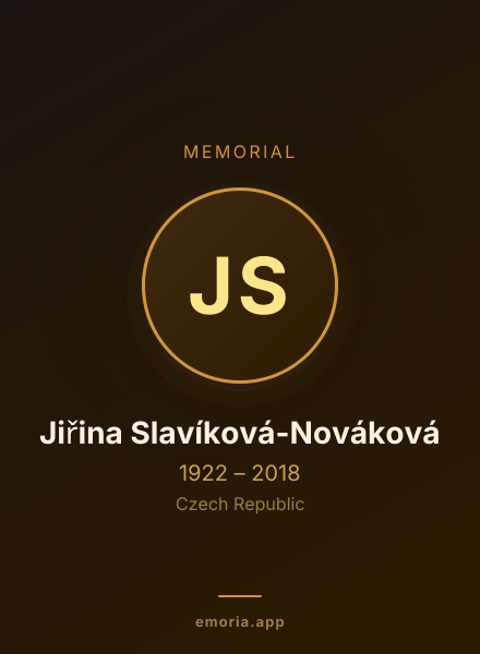 Memorial portrait of Jiřina Slavíková-Nováková