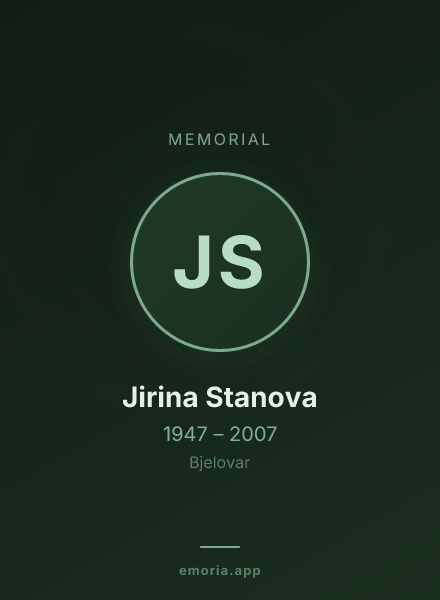 Memorial portrait of Jirina Stanova