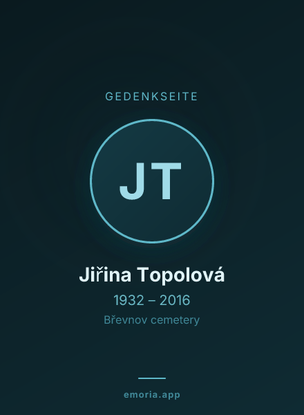 Gedenkportrait von Jiřina Topolová