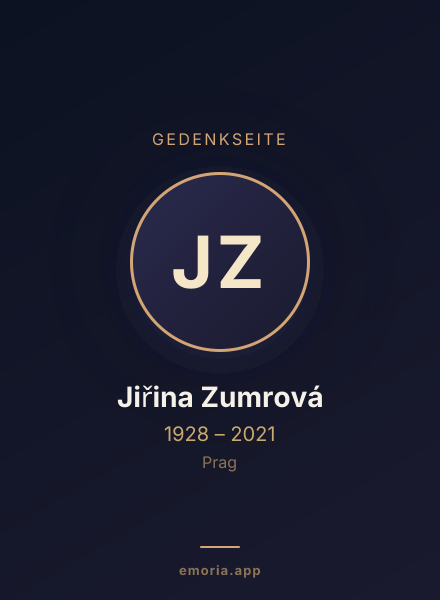 Gedenkportrait von Jiřina Zumrová