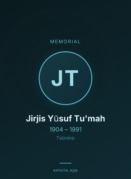 Memorial portrait of Jirjis Yūsuf Tu'mah
