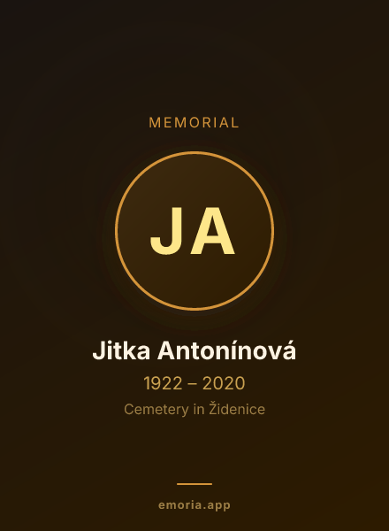 Memorial portrait of Jitka Antonínová