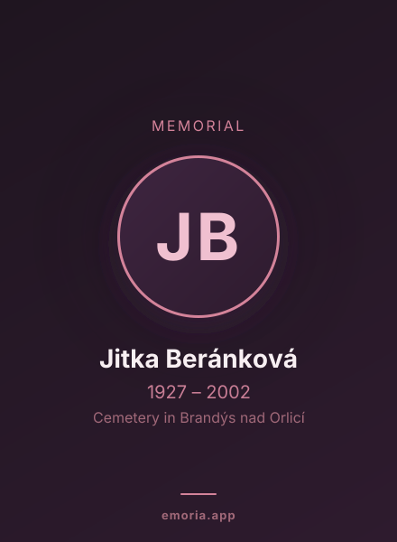 Memorial portrait of Jitka Beránková