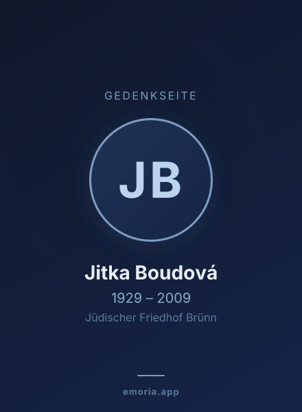 Gedenkportrait von Jitka Boudová
