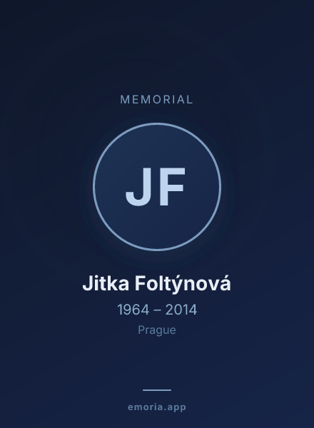 Memorial portrait of Jitka Foltýnová