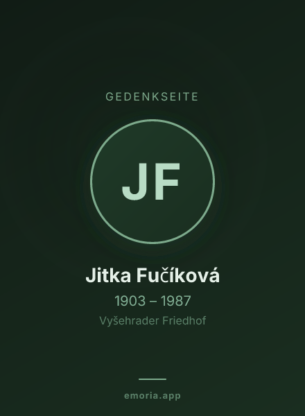 Gedenkportrait von Jitka Fučíková