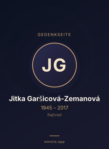 Gedenkportrait von Jitka Garšicová-Zemanová