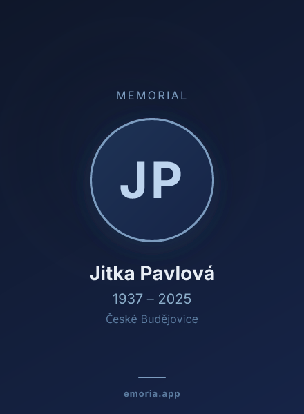 Memorial portrait of Jitka Pavlová