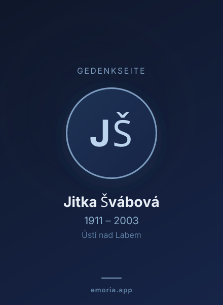Gedenkportrait von Jitka Švábová