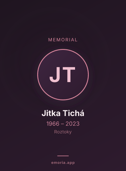 Memorial portrait of Jitka Tichá