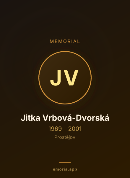 Memorial portrait of Jitka Vrbová-Dvorská
