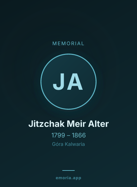 Memorial portrait of Jitzchak Meir Alter