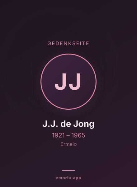 Gedenkportrait von J.J. de Jong