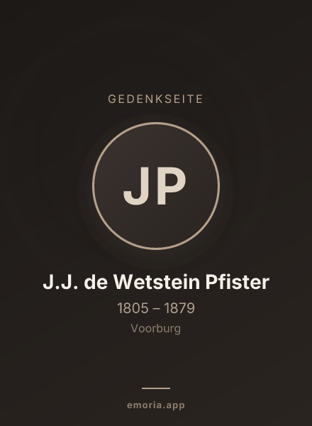 Gedenkportrait von J.J. de Wetstein Pfister