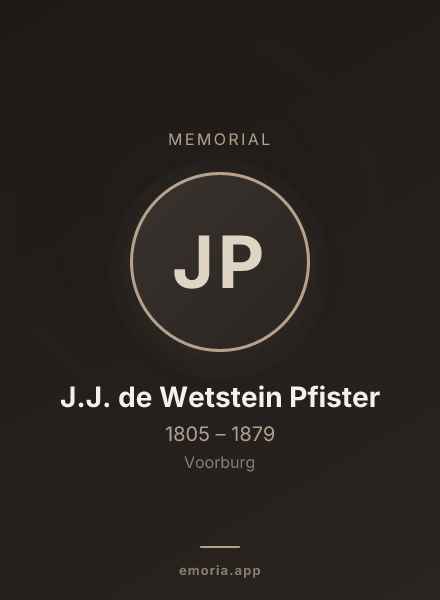 Memorial portrait of J.J. de Wetstein Pfister