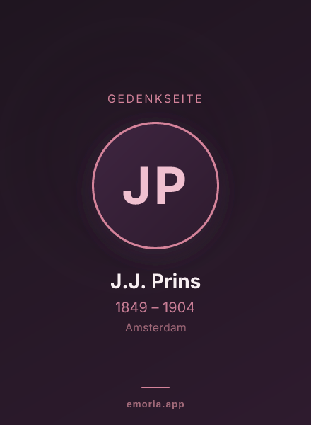 Gedenkportrait von J.J. Prins