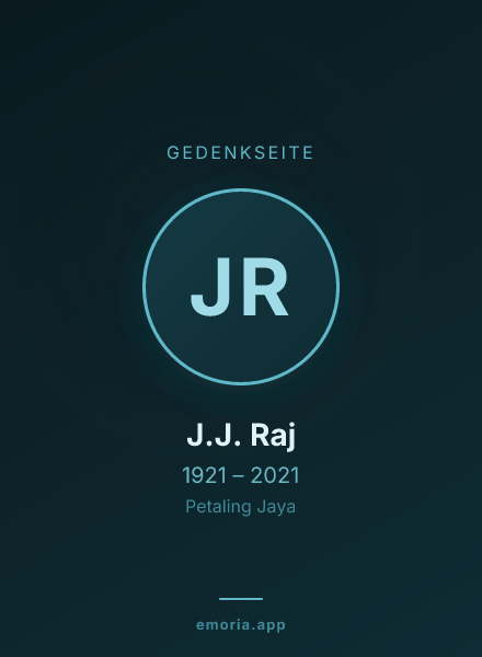Gedenkportrait von J.J. Raj